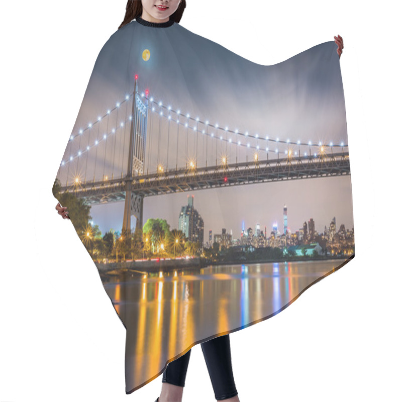 Personality  Triboro Bridge By Night In Astoria Hair Cutting Cape