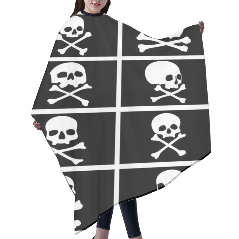 Personality  Pirate Flags With Skulls And Crossbones Hair Cutting Cape