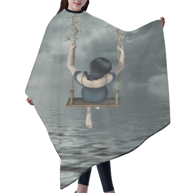 Personality  Girl In A Hammock Hair Cutting Cape