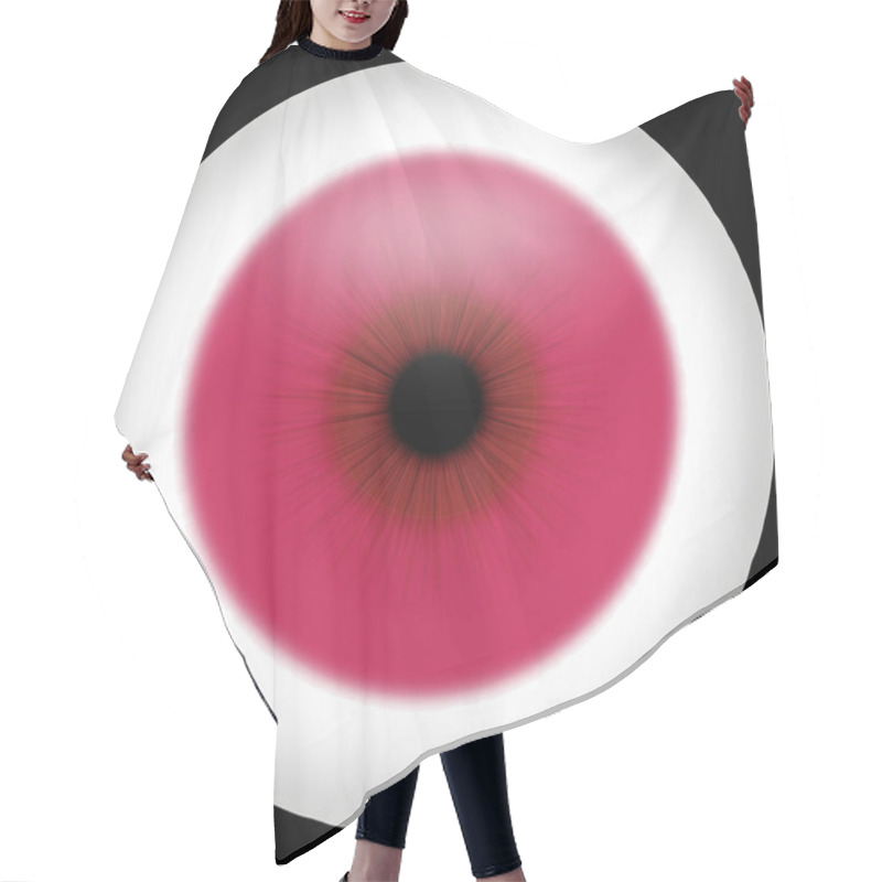 Personality  Albinism, Red Albino Eye With A Black Background Hair Cutting Cape