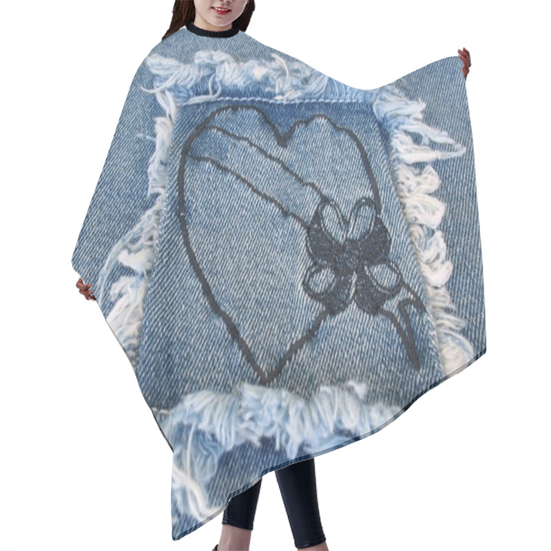 Personality  Denim Heart Hair Cutting Cape