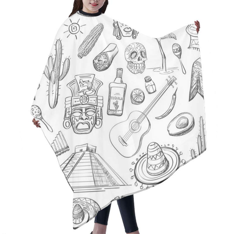 Personality  Mexican Seamless Pattern Hair Cutting Cape