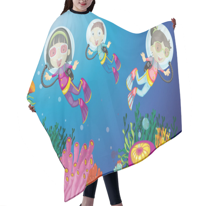 Personality  Kids Underwater Hair Cutting Cape