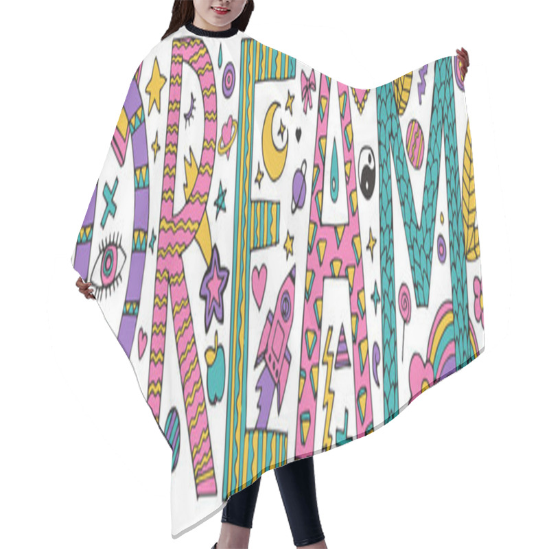 Personality  Doodle Dream Lettering Hair Cutting Cape