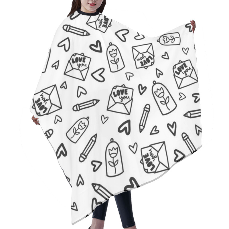 Personality  Doodles Cute Seamless Pattern Hair Cutting Cape