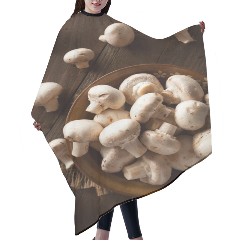 Personality  Raw Organic White Mushrooms Hair Cutting Cape