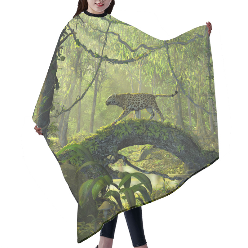 Personality  Enchanted Jungle Forest With A Panther Cat Hair Cutting Cape