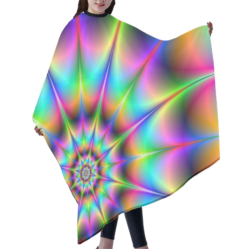 Personality  Electro Lights Web Abstract Background Hair Cutting Cape