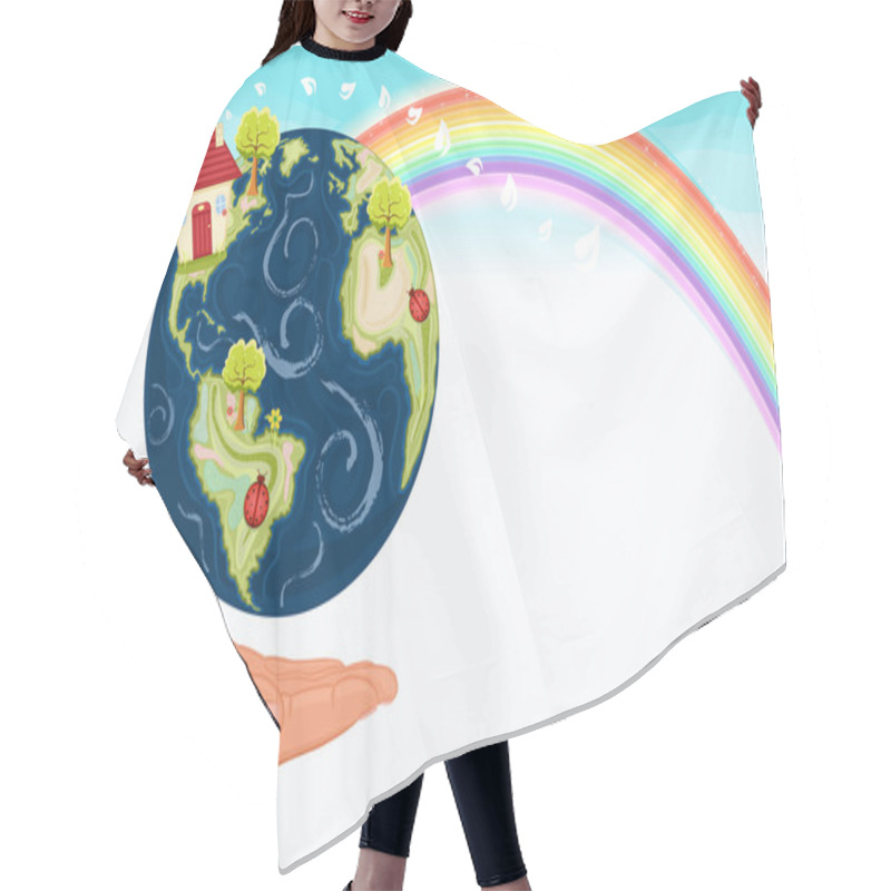 Personality  Save Our Green Planet Earth Hair Cutting Cape