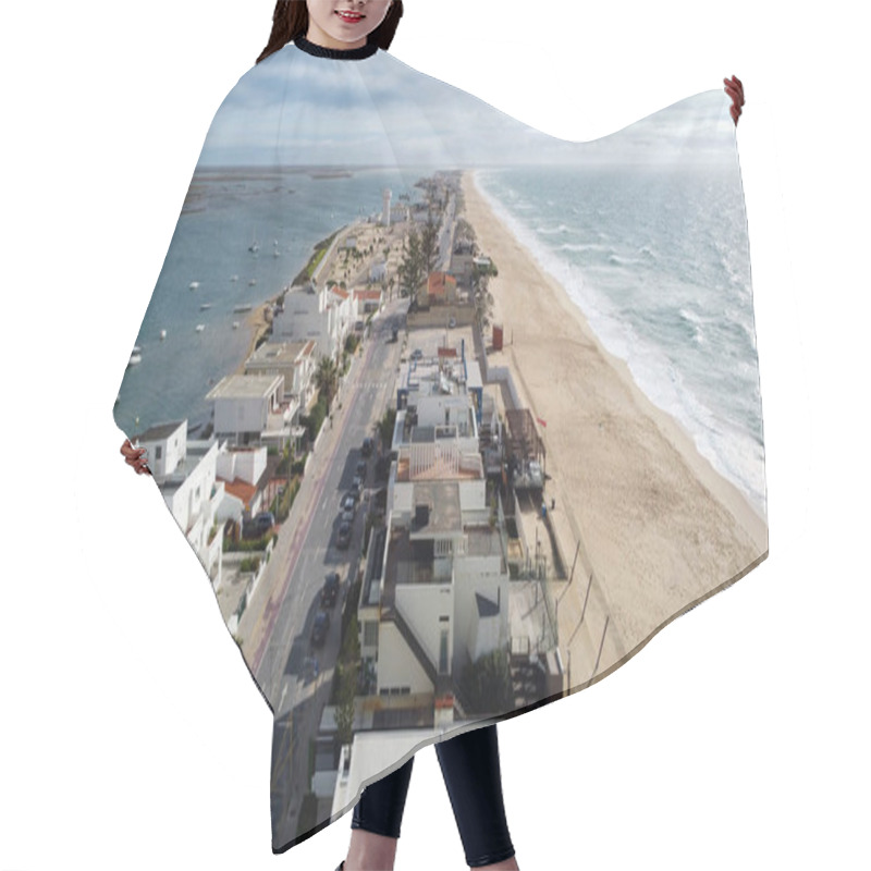 Personality  Aerial View Of Faro Beach With Ria Formosa And Atlantic Ocean, Portugal Hair Cutting Cape