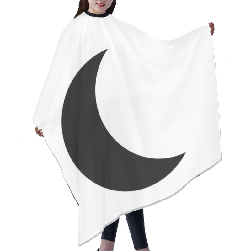 Personality  Moon Silhouette . Icon For Sticker, Print, Sketch. Hair Cutting Cape