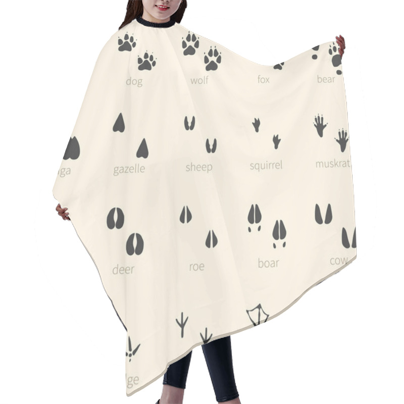 Personality  Vector Set Of 20 Animal Footprints Icon Hair Cutting Cape