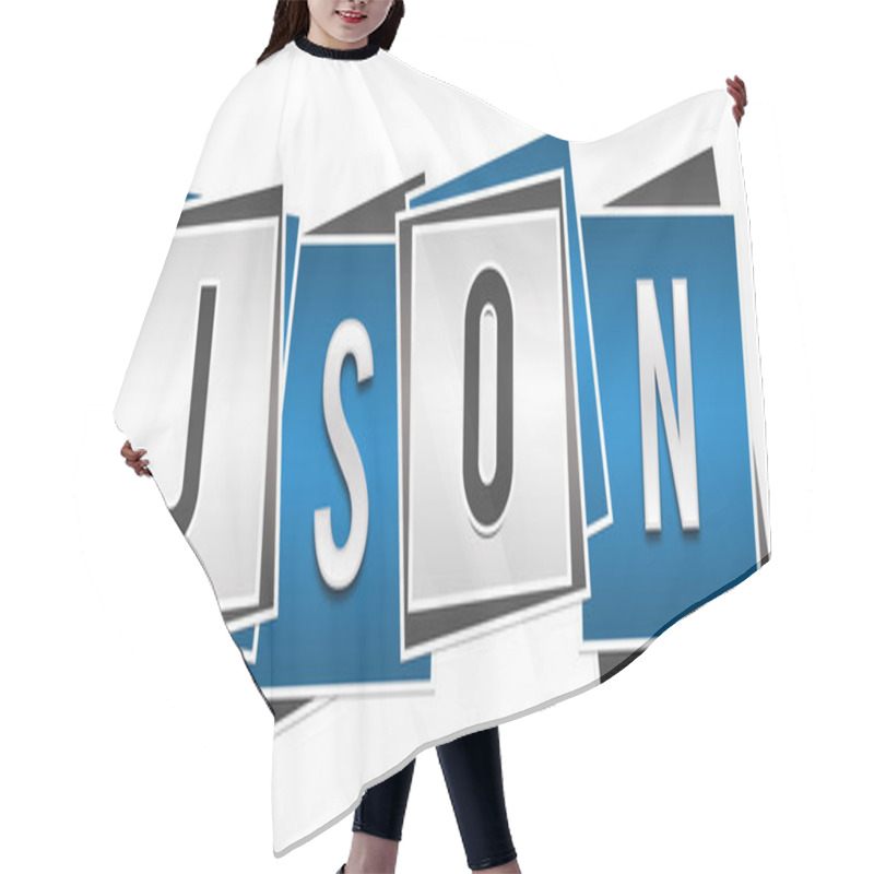 Personality  JSON Blue Grey Blocks  Hair Cutting Cape