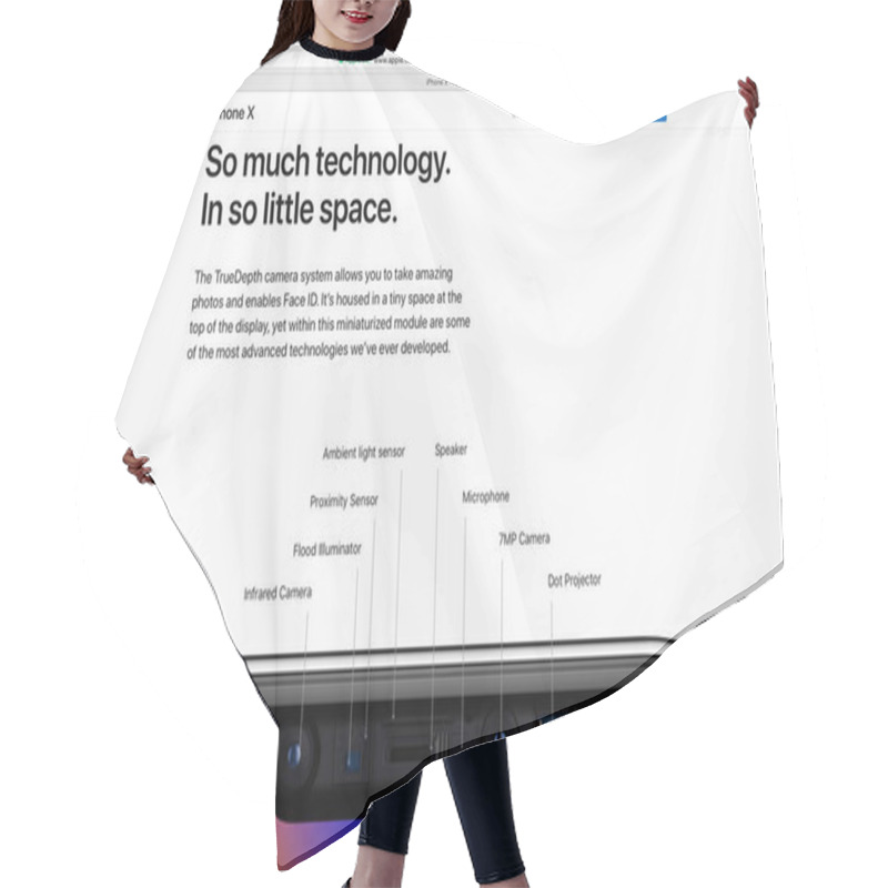 Personality  Apple Website Showcasing IPhone X 10  Hair Cutting Cape