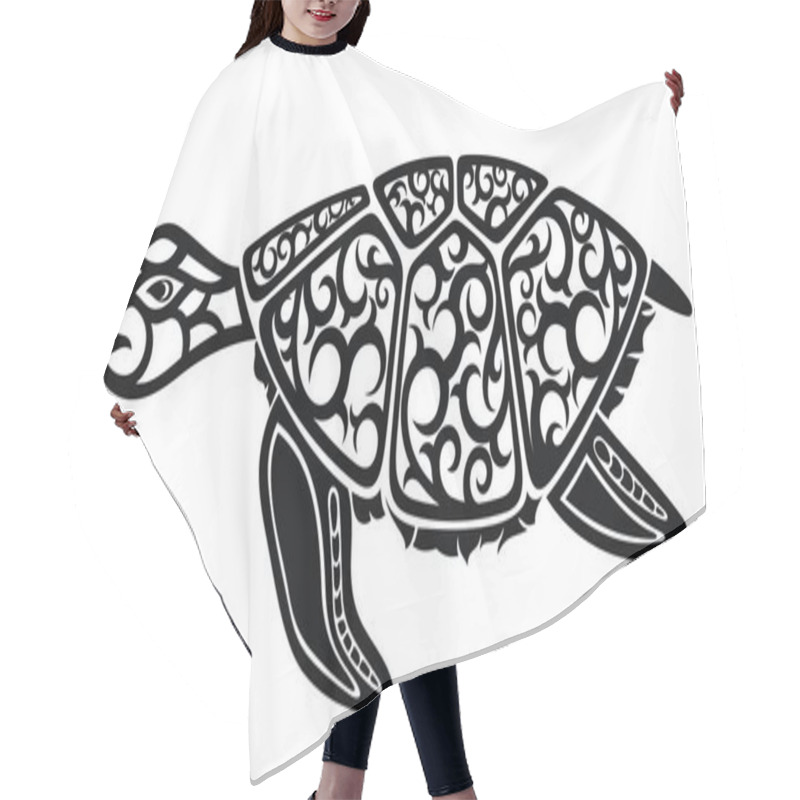 Personality  Graphic Sea Turtle Black And White Design Hair Cutting Cape