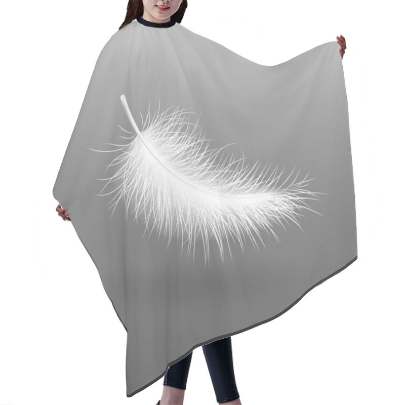 Personality  Feather Falling Light Small White Swan Hair Cutting Cape