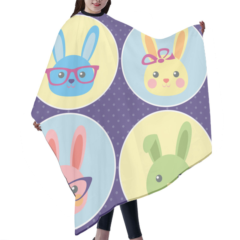 Personality  Funny Bunny Icons Hair Cutting Cape