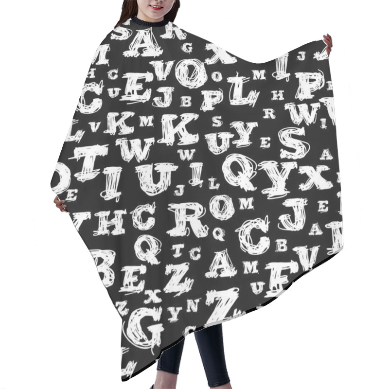 Personality  Abstract Alphabet Background.  Hair Cutting Cape