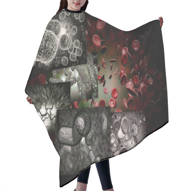 Personality  Bacteria Infection Collage Hair Cutting Cape