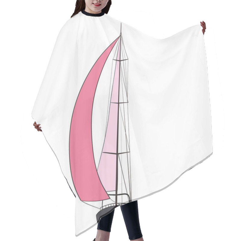 Personality  Sail Boat With Black Outline. Hair Cutting Cape