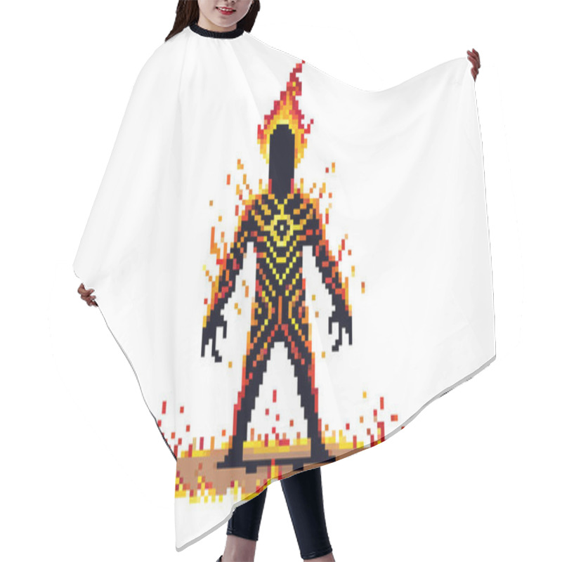 Personality  Fire Hero With Blazing Armor In A Dynamic Pose Ready For Battle Hair Cutting Cape