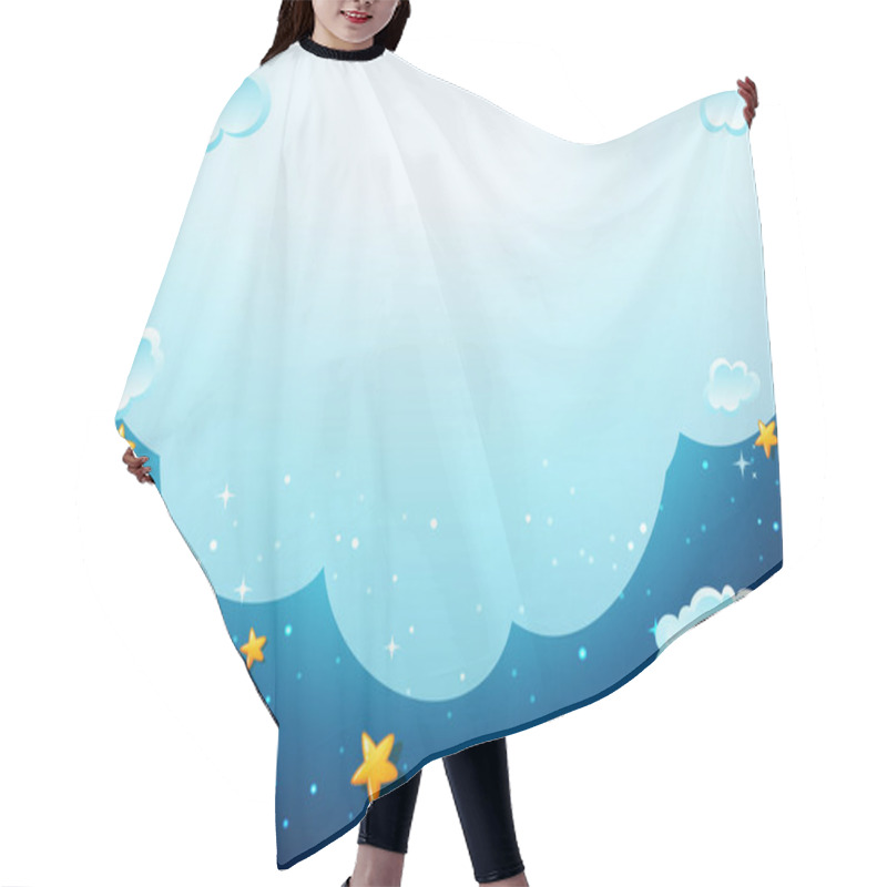 Personality  Blank Cloud In The Night Sky Template Illustration Hair Cutting Cape