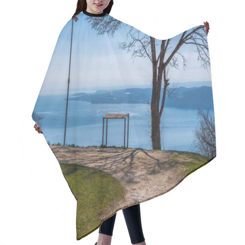 Personality  Lake Constance Panorama View With Blue Sky Hair Cutting Cape