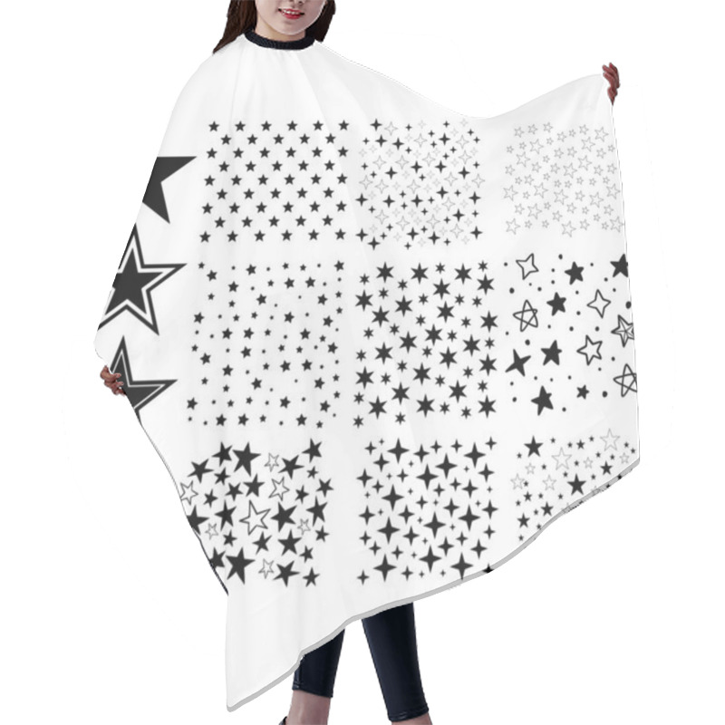 Personality  Star Pattern Seamless Drawing Vector Hair Cutting Cape