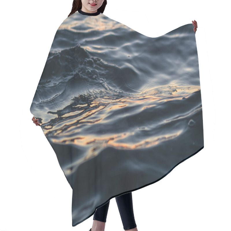 Personality  Dark Blue Sea Water Hair Cutting Cape