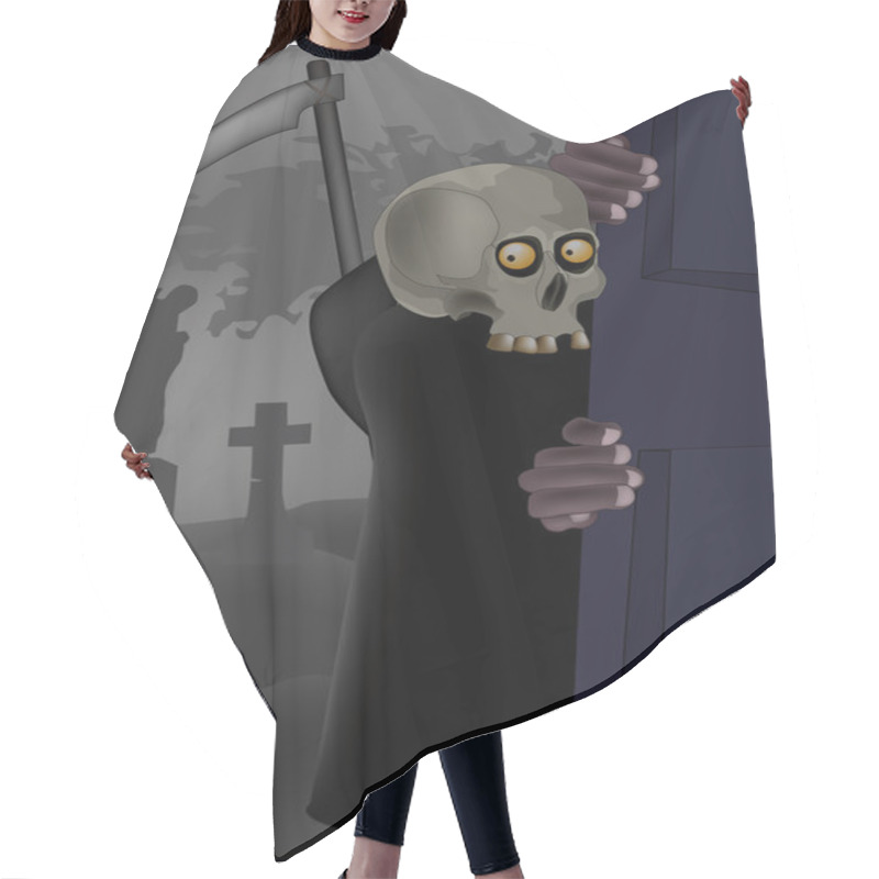 Personality  Door On A Cemetery Hair Cutting Cape