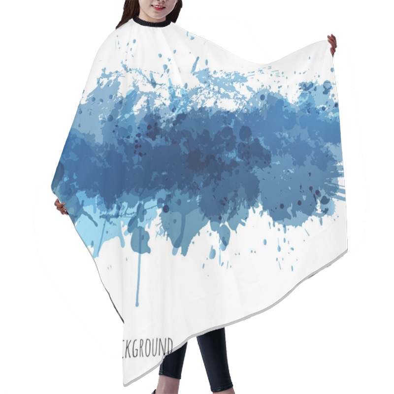 Personality  Background With Big Blue Splash. Hair Cutting Cape