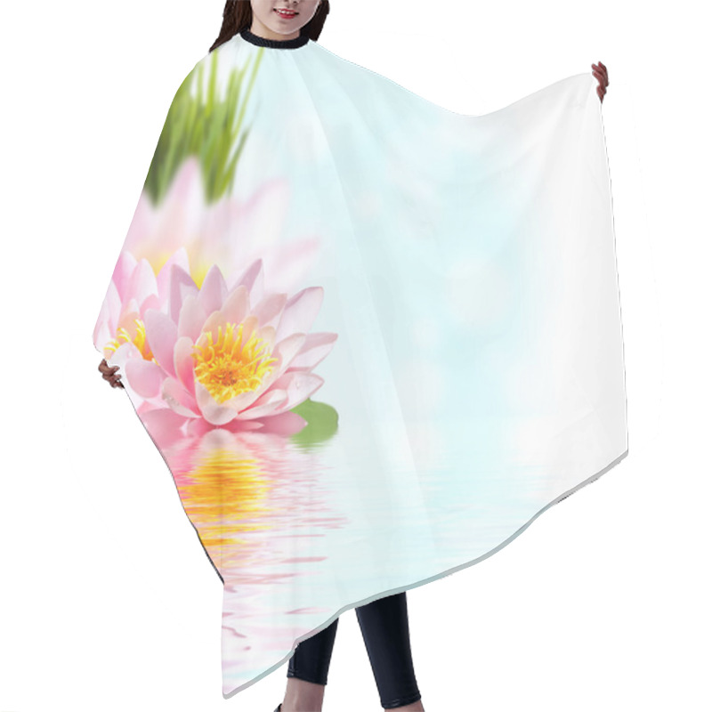 Personality  Pink Lotus Flower Floating In Water Hair Cutting Cape