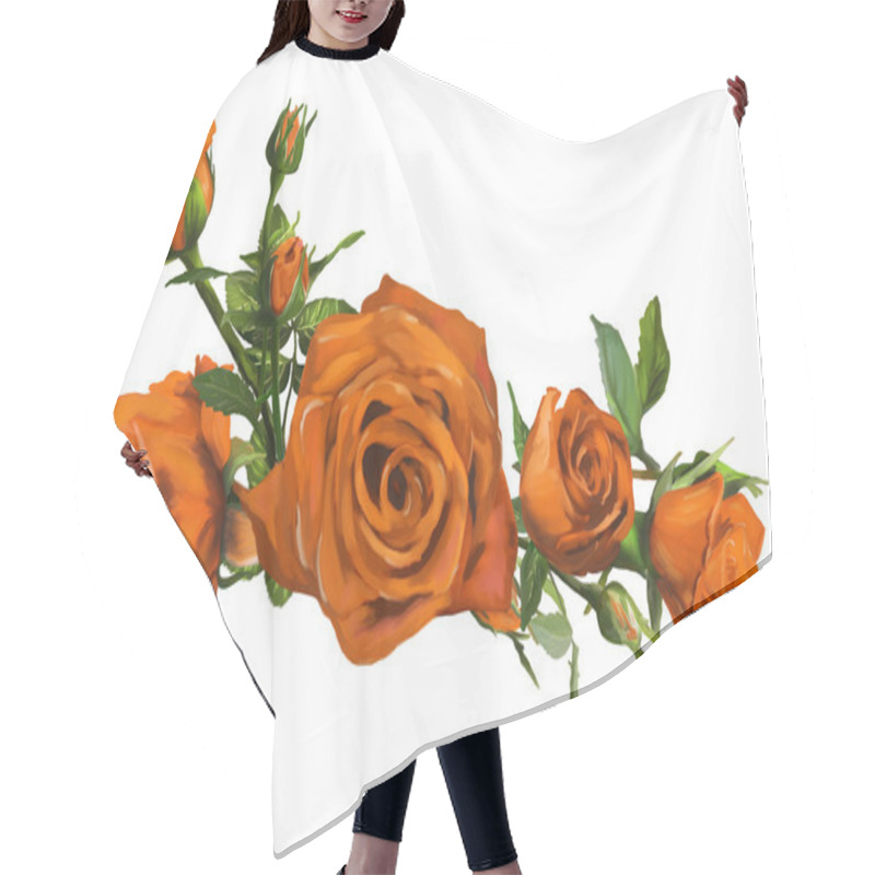 Personality  Orange Rose Hair Cutting Cape