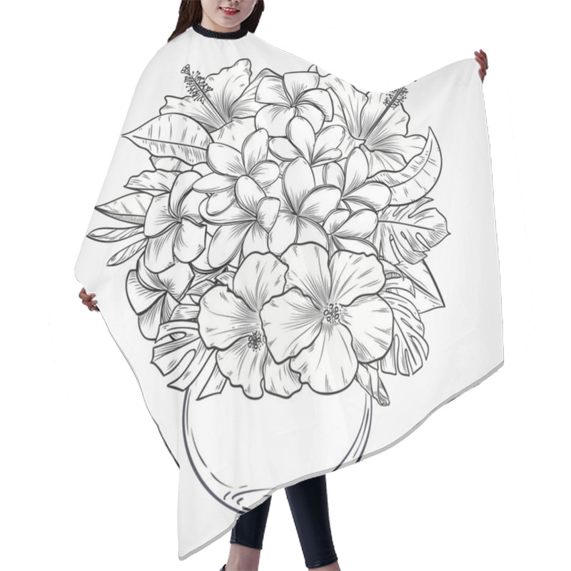 Personality  Bouquet Of Flowers Hair Cutting Cape