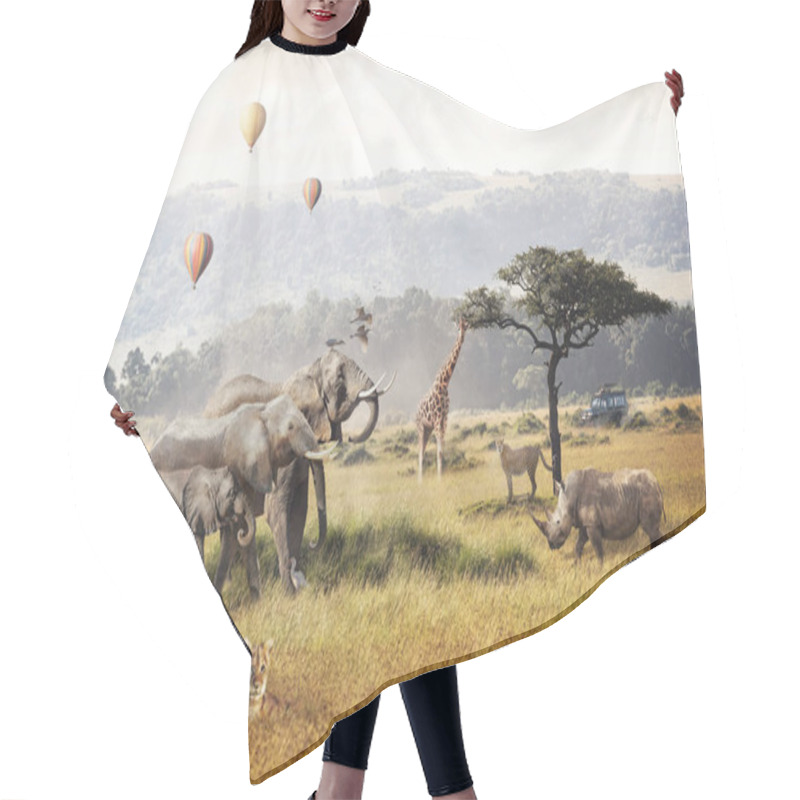 Personality  Kenya Safari Dream Trip Scene Hair Cutting Cape