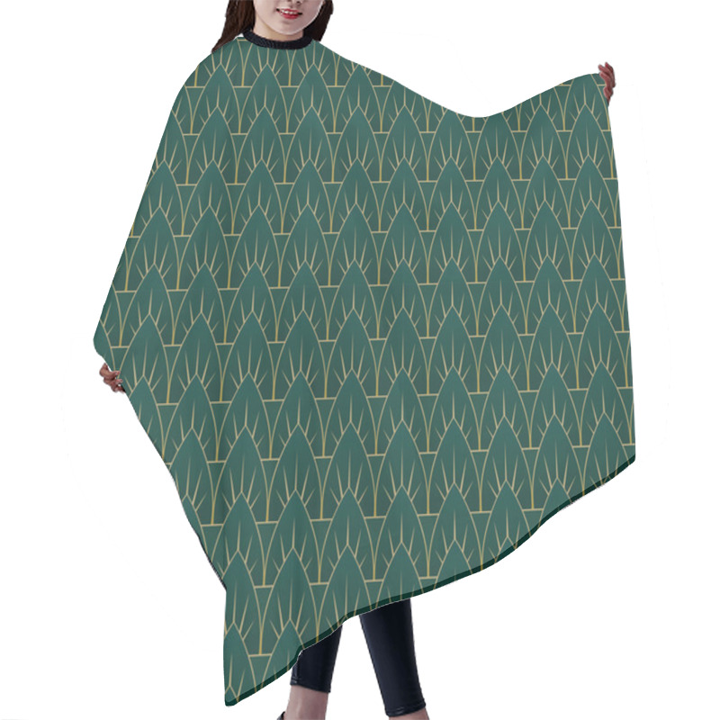 Personality  Art Deco Leaves Pattern Hair Cutting Cape