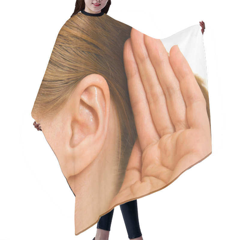 Personality  Ear Women As Part Of The Body. Hair Cutting Cape