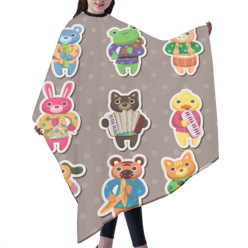 Personality  Animal Play Music Stickers Hair Cutting Cape