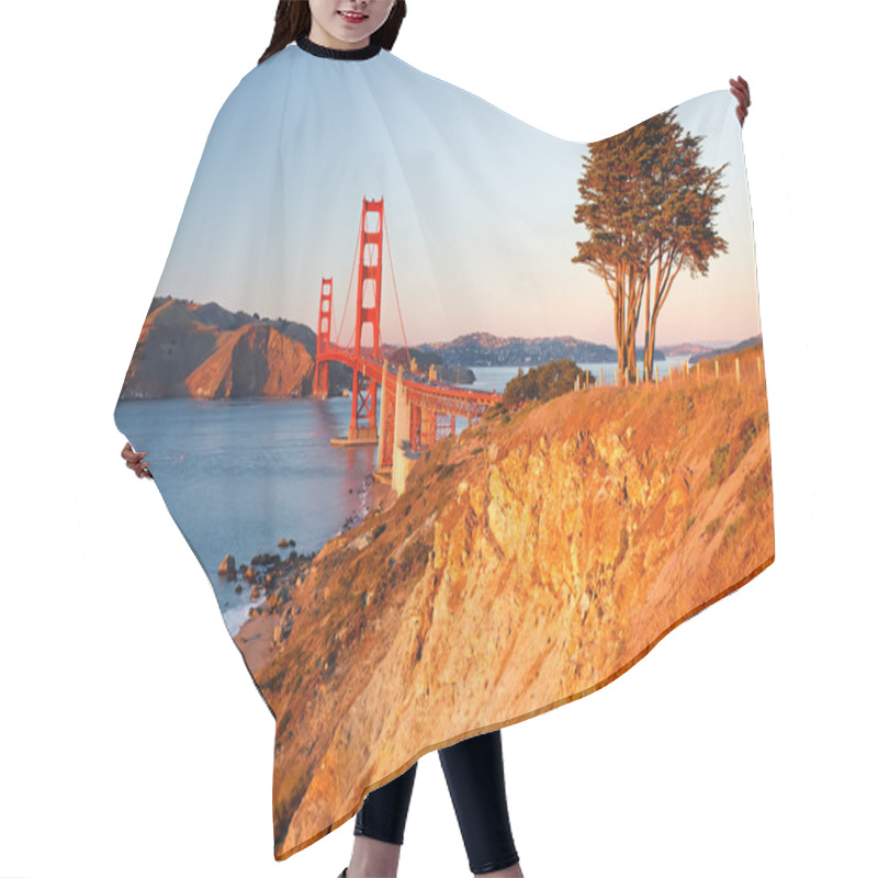 Personality  Golden Gate Bridge At Sunset, San Francisco Hair Cutting Cape