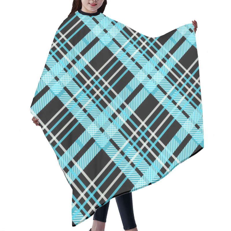 Personality  Blue Tartan, Plaid Seamless Pattern. Textured Plaid Eps10 Hair Cutting Cape