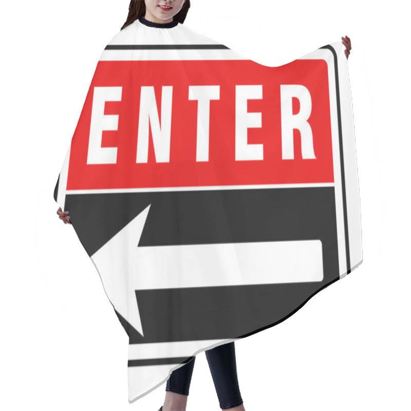 Personality  Enter (Left Arrow) Sign, Enter Sign Hair Cutting Cape