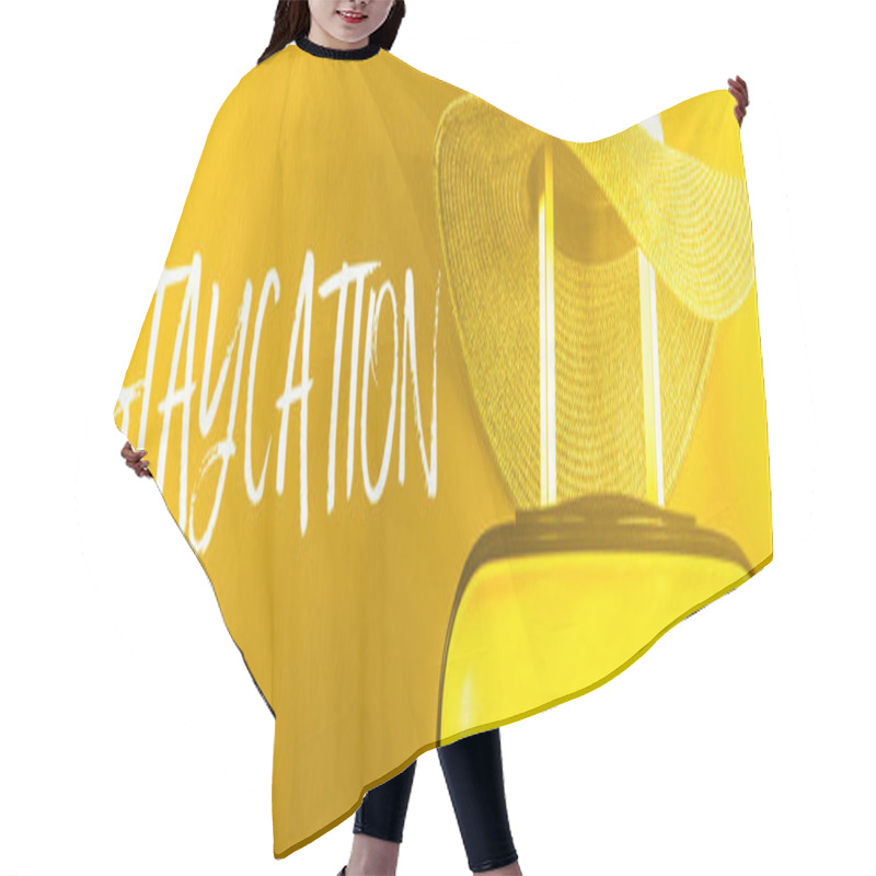 Personality  Staycation Word With Suitcase Hair Cutting Cape