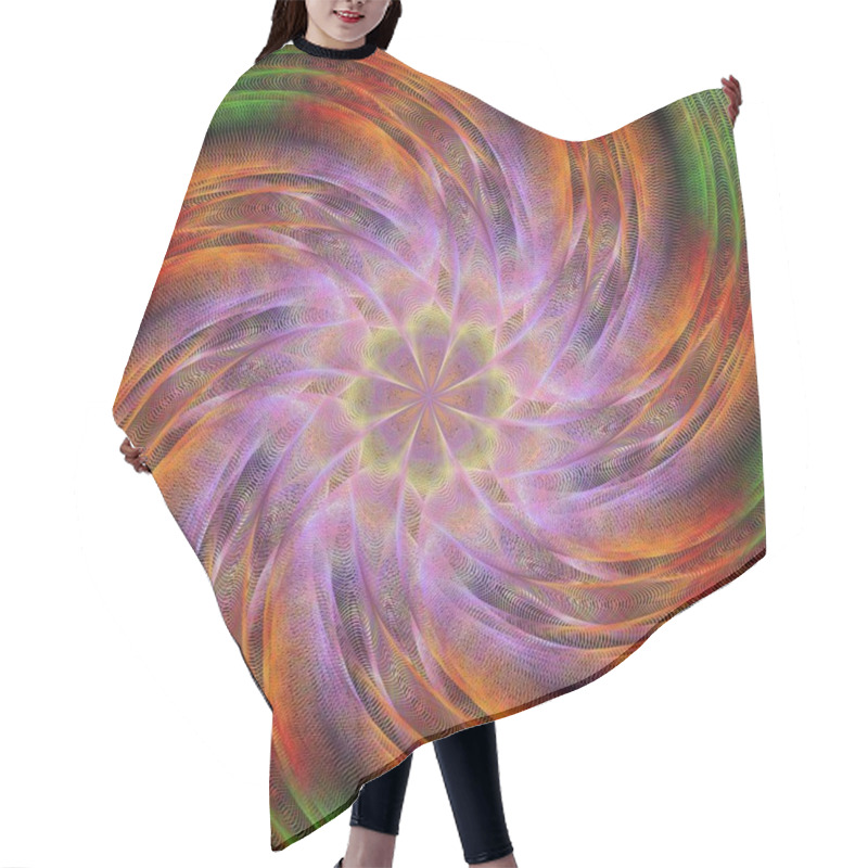 Personality  Computer Generated Spiral Fractal Background Hair Cutting Cape