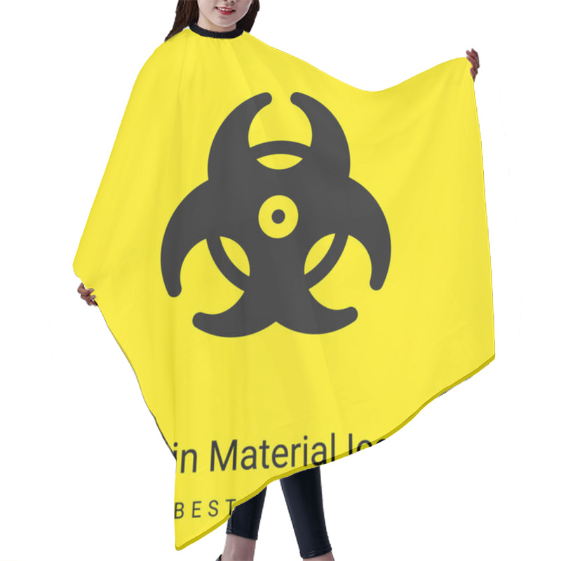 Personality  Biohazard Minimal Bright Yellow Material Icon Hair Cutting Cape