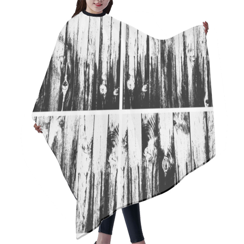 Personality  Wooden Plank Texture Set. Black And White Texture. Overlay Texture Of Rusted Metal. Hair Cutting Cape