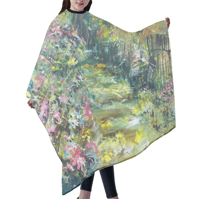 Personality  Garden, Oil Panting Hair Cutting Cape