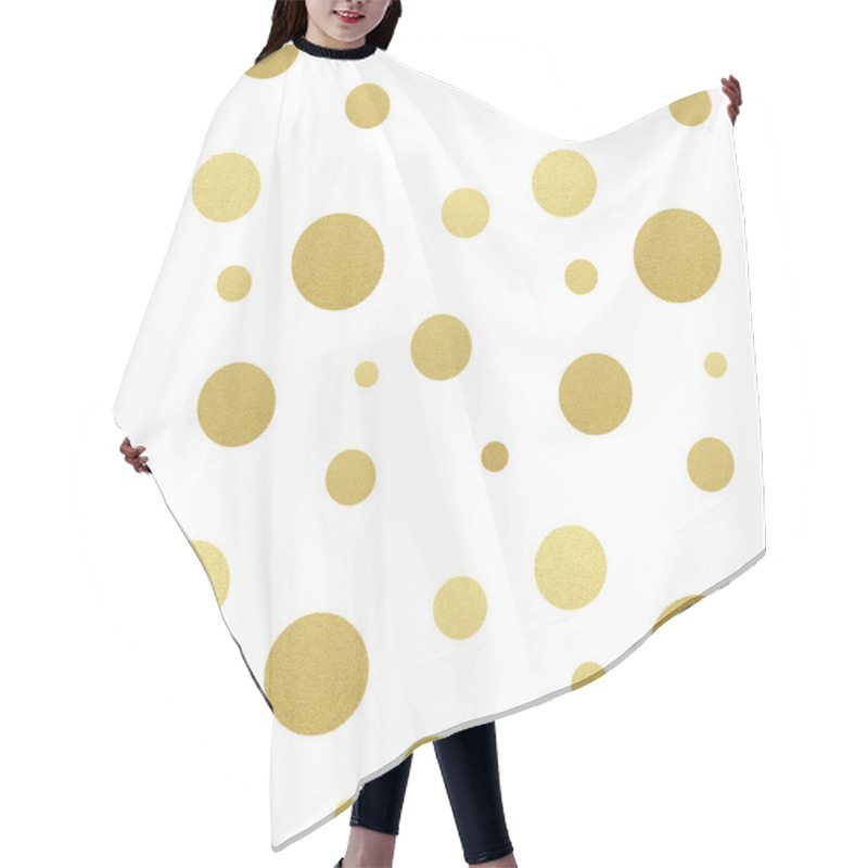 Personality  Classic Dotted Seamless Gold Glitter Pattern. Hair Cutting Cape