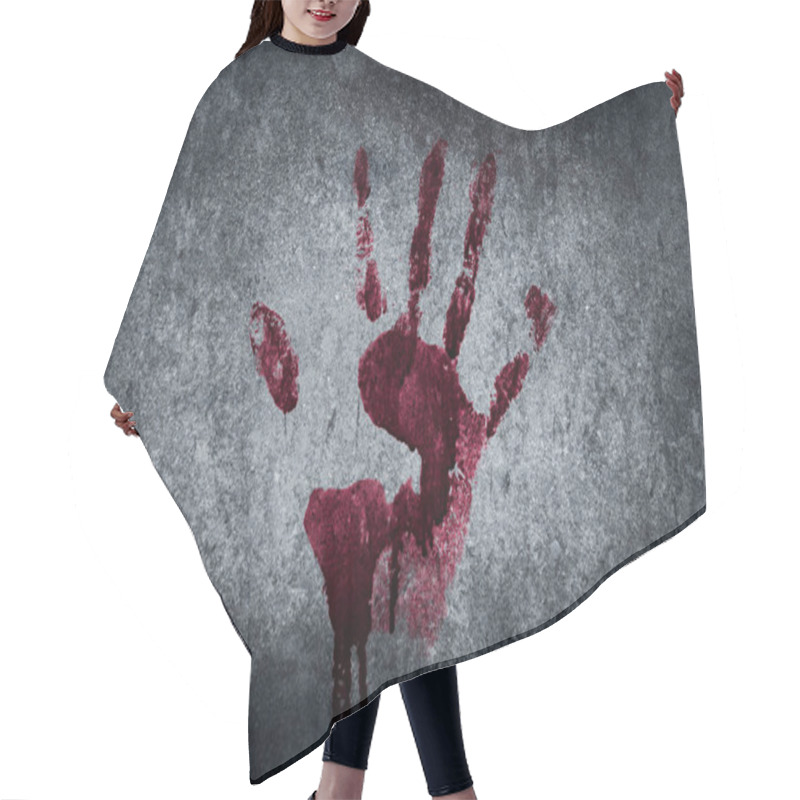 Personality  Bloody Hand Print On The Wall Hair Cutting Cape