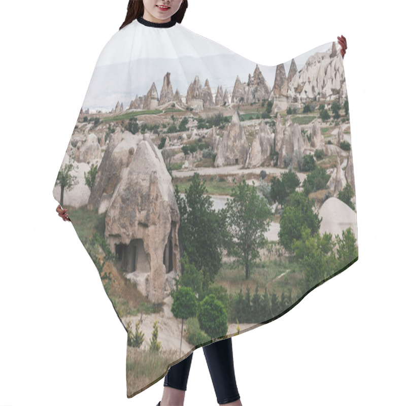 Personality  Scenic Tranquil View Of Famous Rock Formations And Caves In Cappadocia, Turkey  Hair Cutting Cape