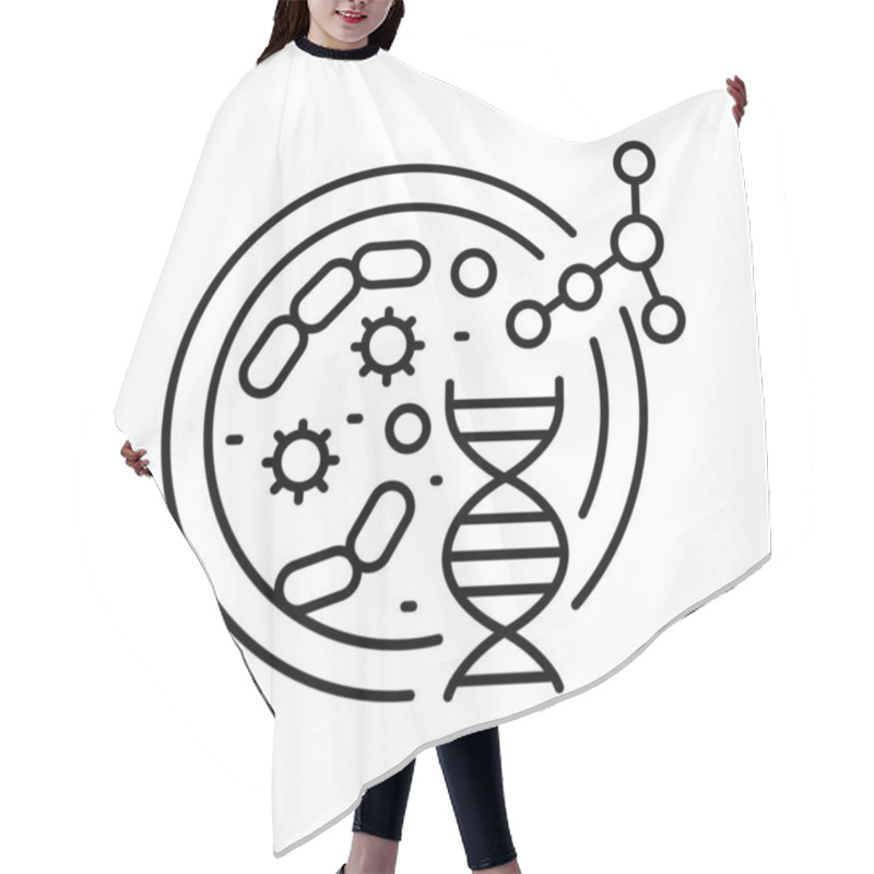 Personality  Cellular Biomarkers Black Line Icon. Hair Cutting Cape